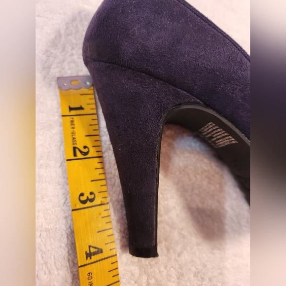 Fioni Dark Blue Suede High Heels - Picture 6 of 8